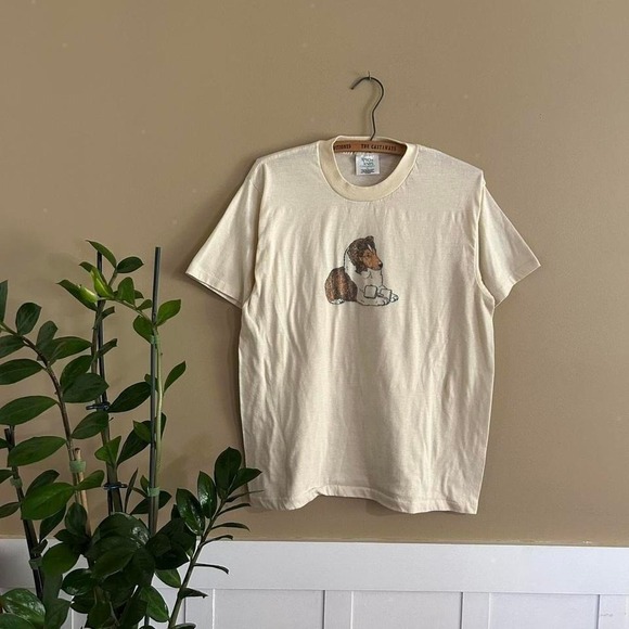 The Unbranded Brand Other - 80s-90s single stitch made in USA dog graphic tee clothing Size‎ L